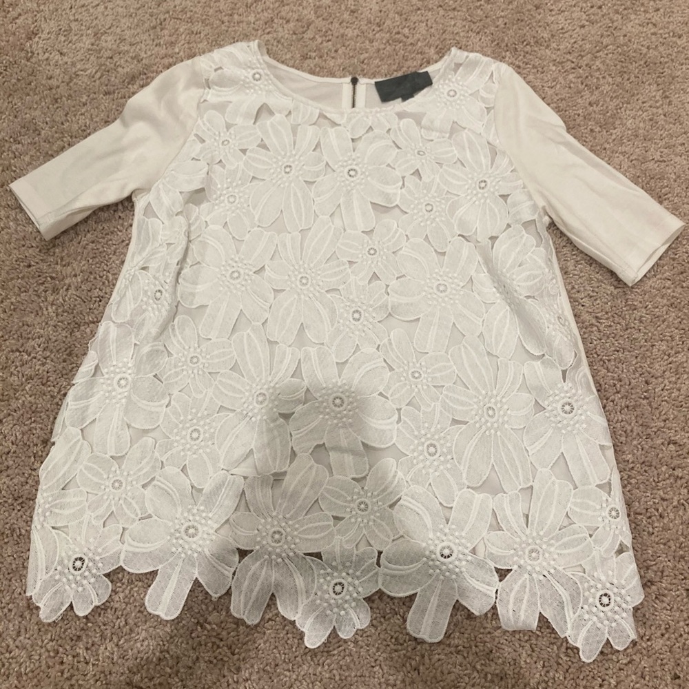 Anthropologie Sundays in Brooklyn White Lace Top